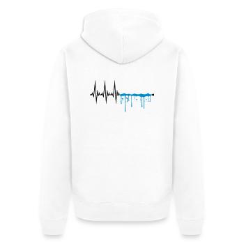 gouttes de pulvérisation humide graffiti ondes fréquence de ligne - Veste à capuche bio Premium Unisexe - blanc - Dos - Thijin (182cm)