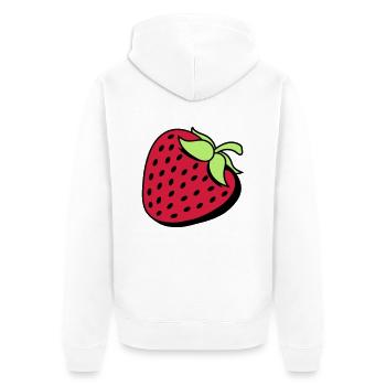 strawberry fruity delicious fruit berries hunger eat - Unisex Premium Organic Zip Hoodie - white - Back - Thijin (182cm)