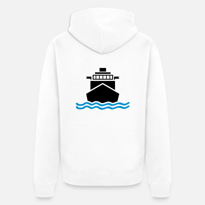 schiff_design_qa2 - Unisex Premium Bio Zip Hoodie - Weiß