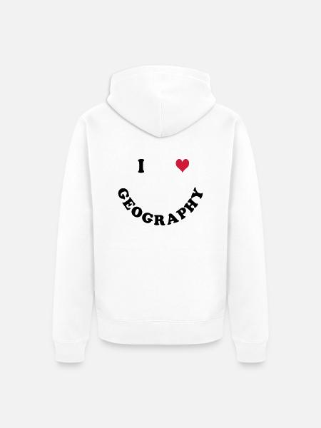 geography - Unisex Premium Organic Zip Hoodie - white