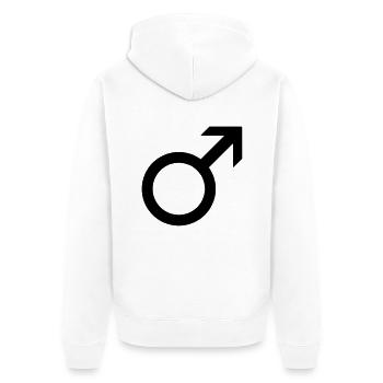 symbole de l'homme - Veste à capuche bio Premium Unisexe - blanc - Dos - Thijin (182cm)