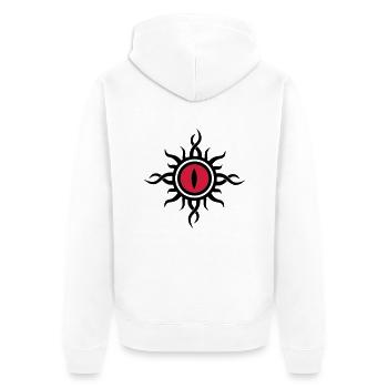 Drachenauge, Dragon Eye, Tattoo Style, Drache Auge - Unisex Premium Bio Zip Hoodie - Weiß - Hinten - Thijin (182cm)