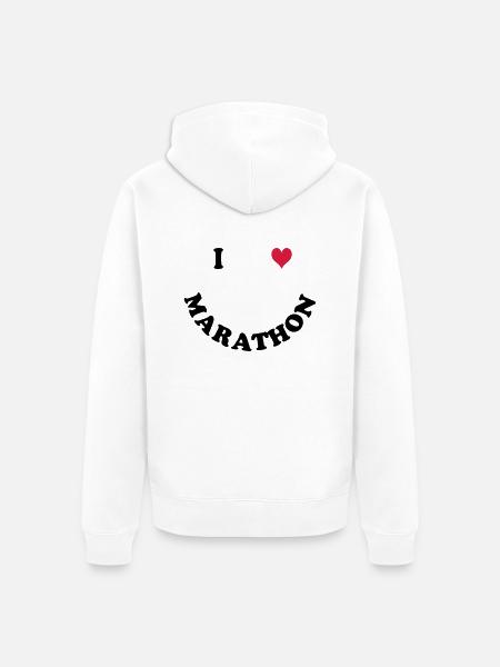 Marathon - Unisex Premium Organic Zip Hoodie - white