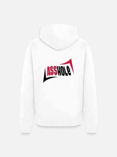 Asshole - Unisex Premium Organic Zip Hoodie - white