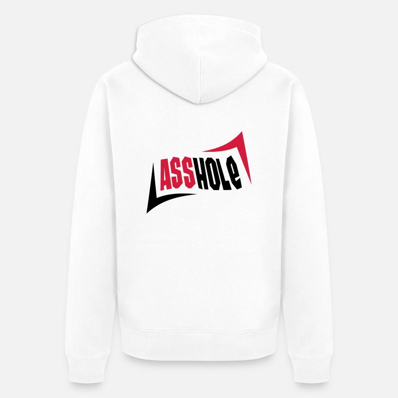 Asshole - Veste à capuche bio Premium Unisexe - blanc