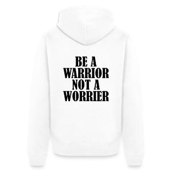 Be a Warrior - Unisex Premium Organic Zip Hoodie - white - Back - Thijin (182cm)