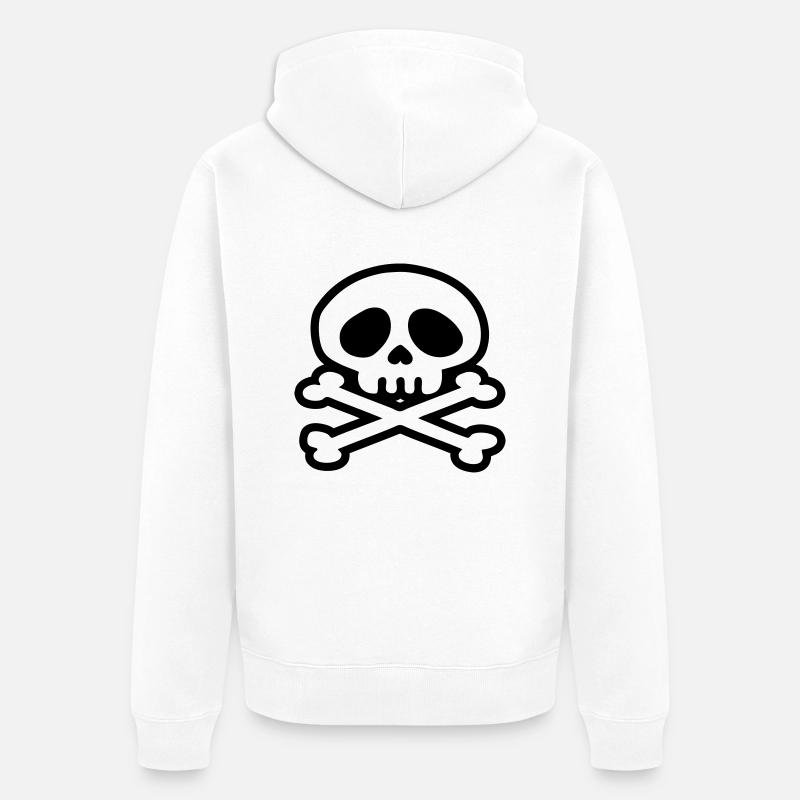 tete de mort pirate - Veste à capuche bio Premium Unisexe - blanc
