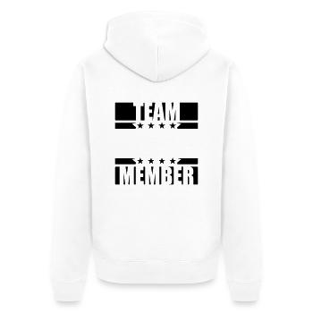 member team crew amis fête membre - Veste à capuche bio Premium Unisexe - blanc - Dos - Thijin (182cm)