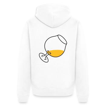 Cognacglas - Unisex Premium Bio Zip Hoodie - Weiß - Hinten - Thijin (182cm)
