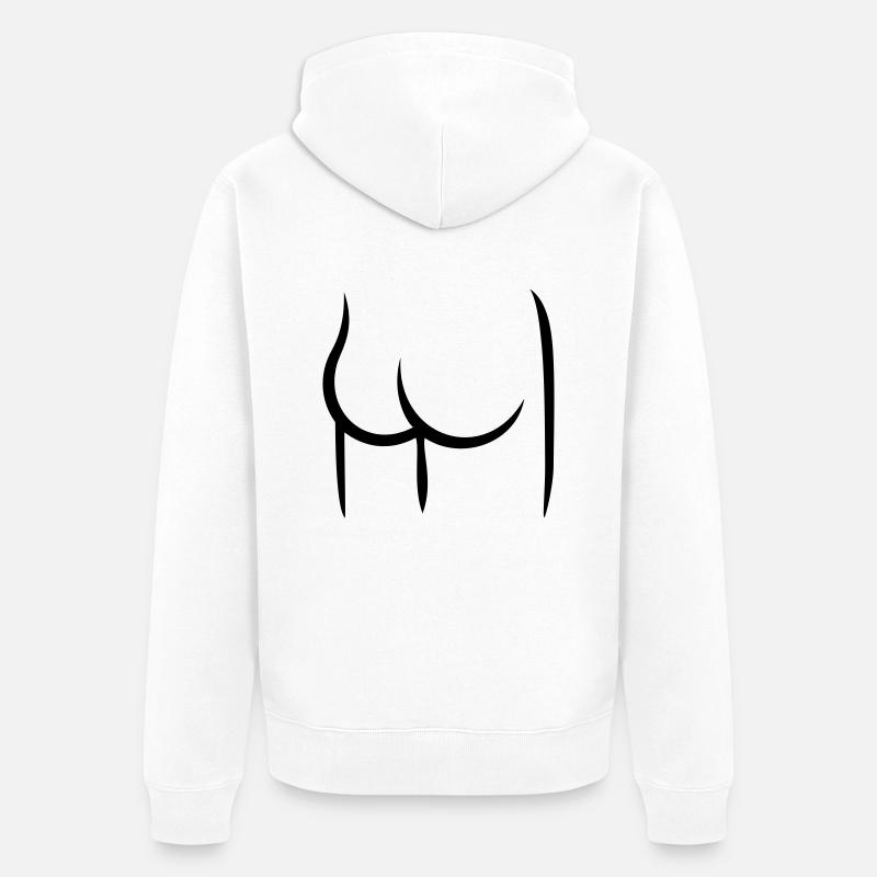 Ass / culot (1c) - Veste à capuche bio Premium Unisexe - blanc