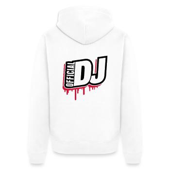 official_dj_fj2 - Unisex Premium Organic Zip Hoodie - white - Back - Thijin (182cm)