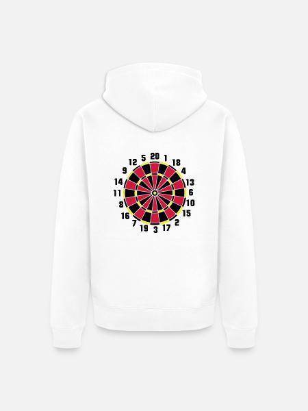 Dartboard - Unisex Premium Bio Zip Hoodie - Weiß