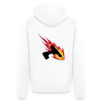 Cordless Drill On Fire - Unisex Premium Bio Zip Hoodie - Weiß - Hinten - Thijin (182cm)