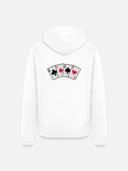 Poker Cards - Poker Cards - Unisex Premium Organic Zip Hoodie - white