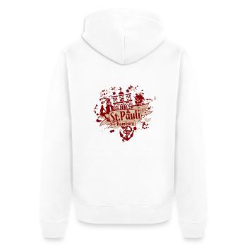 stpauli vector - Unisex Premium Organic Zip Hoodie - white - Back - Thijin (182cm)