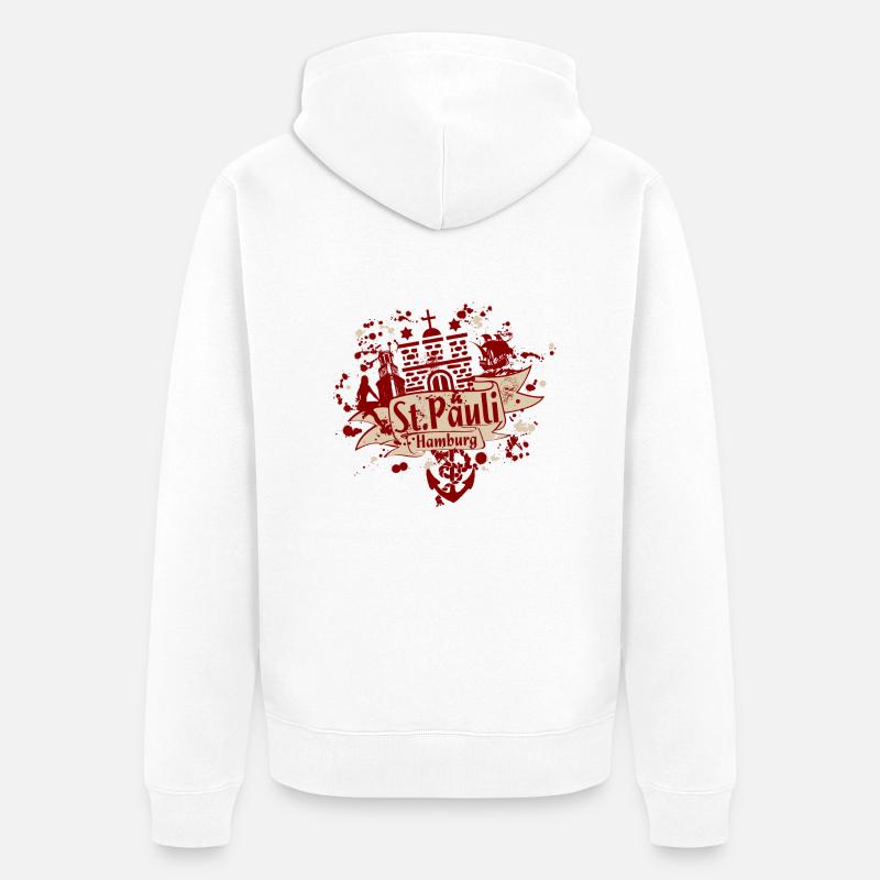 vecteur stpauli - Veste à capuche bio Premium Unisexe - blanc