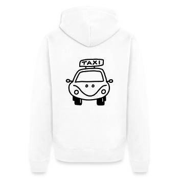 Taxi - En voiture - Veste à capuche bio Premium Unisexe - blanc - Dos - Thijin (182cm)