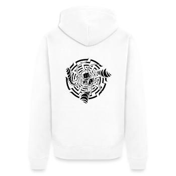 b.robot - Unisex Premium Bio Zip Hoodie - Weiß - Hinten - Thijin (182cm)