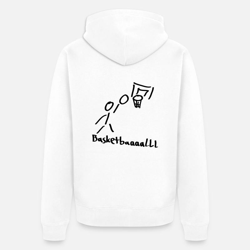 basketball - Veste à capuche bio Premium Unisexe - blanc
