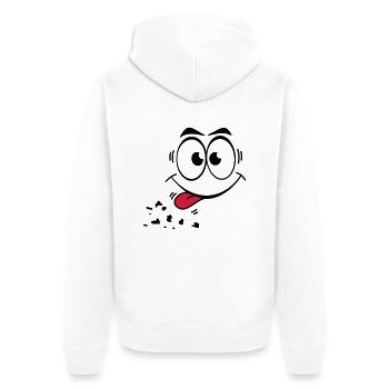 Gesicht Zunge 1 - Unisex Premium Bio Zip Hoodie - Weiß - Hinten - Thijin (182cm)