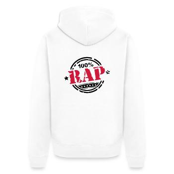 100_pro_rap_di2 - Veste à capuche bio Premium Unisexe - blanc - Dos - Thijin (182cm)