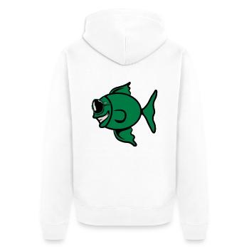 poissons drôles heureux lunettes de soleil - Veste à capuche bio Premium Unisexe - blanc - Dos - Thijin (182cm)