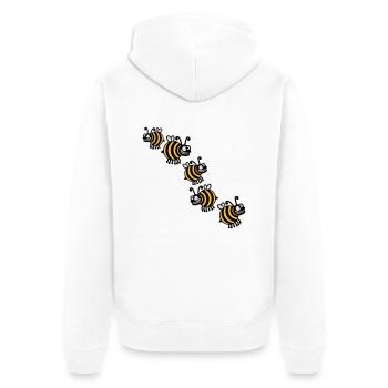 Thick crazy bees - Unisex Premium Organic Zip Hoodie - white - Back - Thijin (182cm)