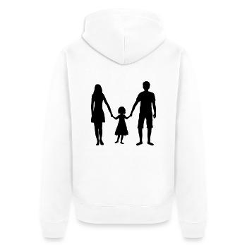 kleine familie mutter mama mom muttertag vater pap - Unisex Premium Bio Zip Hoodie - Weiß - Hinten - Thijin (182cm)
