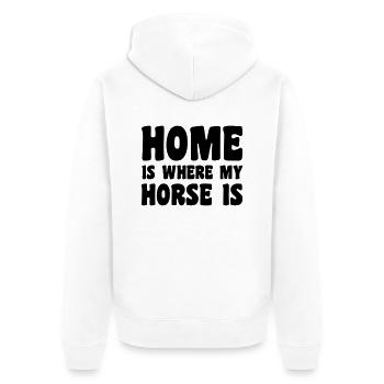 Horse - Unisex Premium Bio Zip Hoodie - Weiß - Hinten - Thijin (182cm)