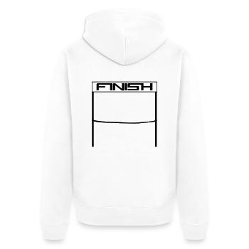 gewinner marathon finish zielgerade zieleinlauf ro - Unisex Premium Bio Zip Hoodie - Weiß - Hinten - Thijin (182cm)