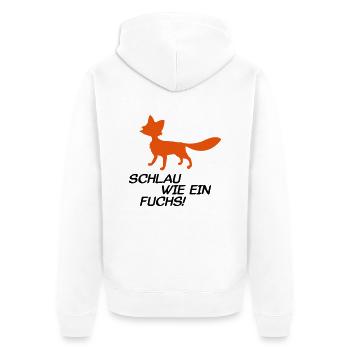 fuchs2 - Unisex Premium Bio Zip Hoodie - Weiß - Hinten - Thijin (182cm)