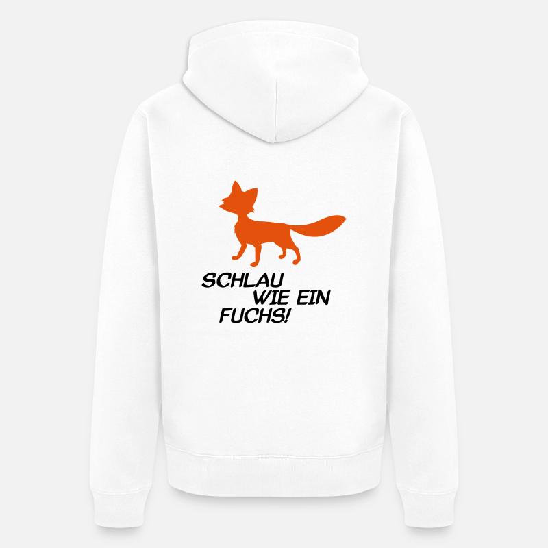 fuchs2 - Unisex Premium Bio Zip Hoodie - Weiß