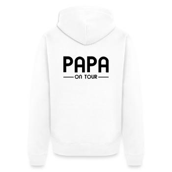 Papa on Tour - Unisex Premium Organic Zip Hoodie - white - Back - Thijin (182cm)