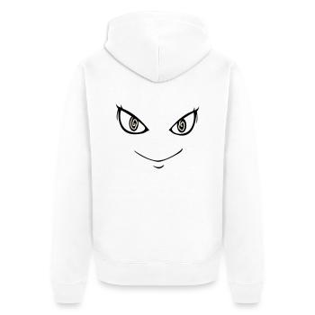Psycho Face - Unisex Premium Bio Zip Hoodie - Weiß - Hinten - Thijin (182cm)
