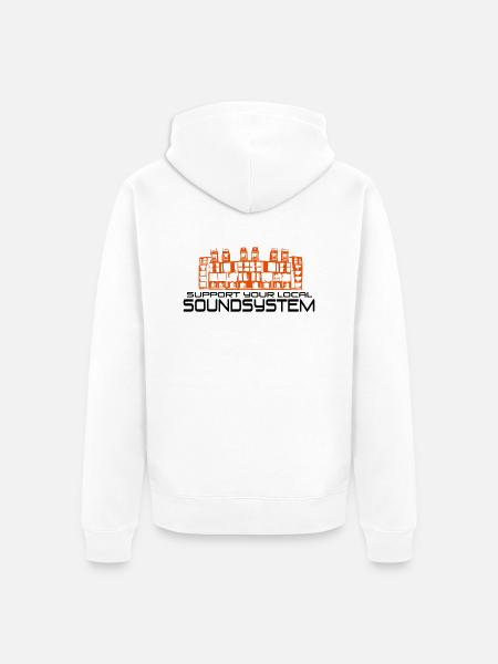 support your local soundsystem - Unisex Premium Organic Zip Hoodie - white