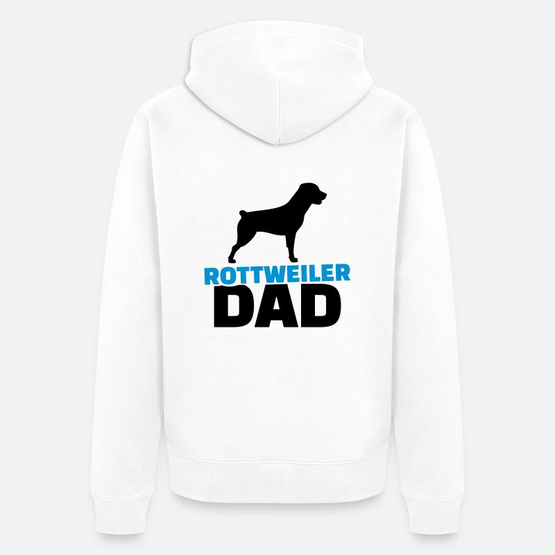 Rottweiler Dad - Veste à capuche bio Premium Unisexe - blanc