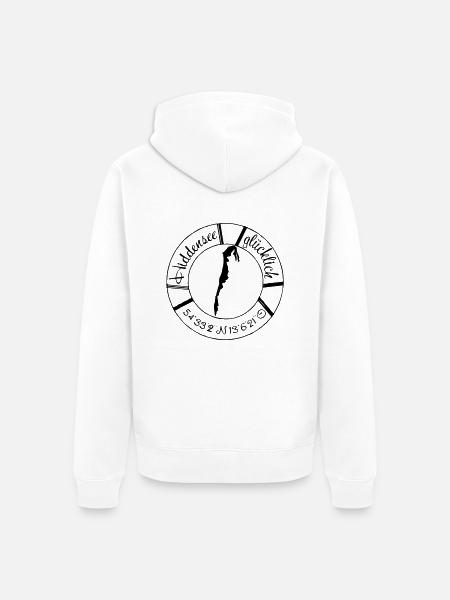 HiddenseeGlücklich Rettungsring - Unisex Premium Bio Zip Hoodie - Weiß