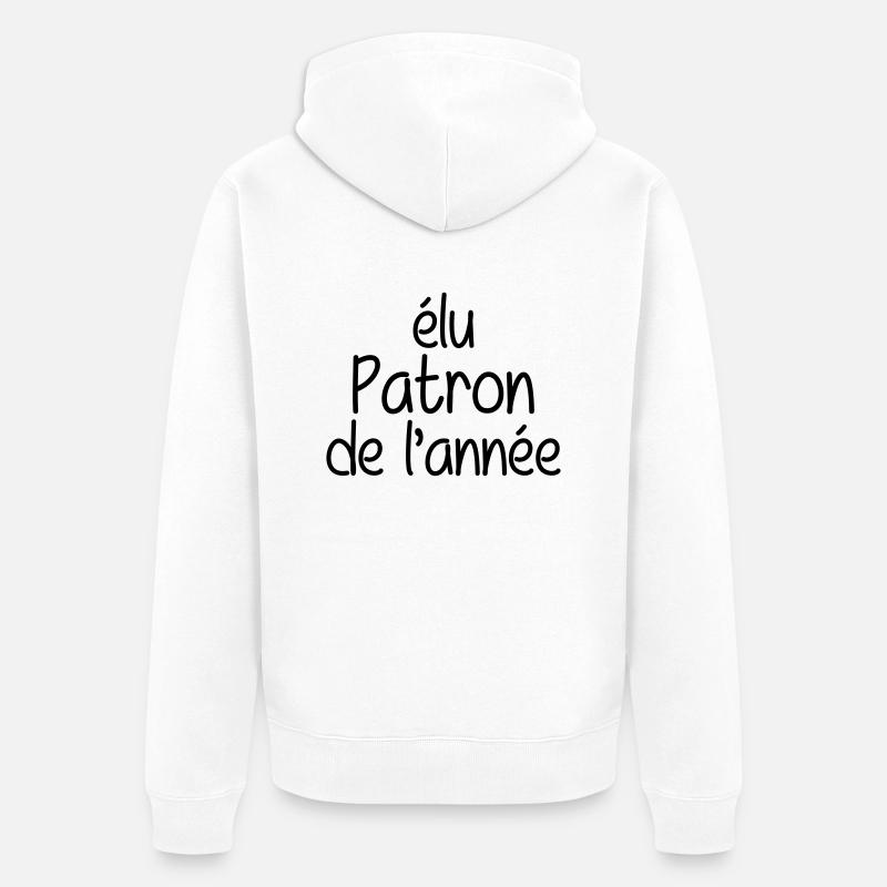 élu Patron de l'année ! - Veste à capuche bio Premium Unisexe - blanc