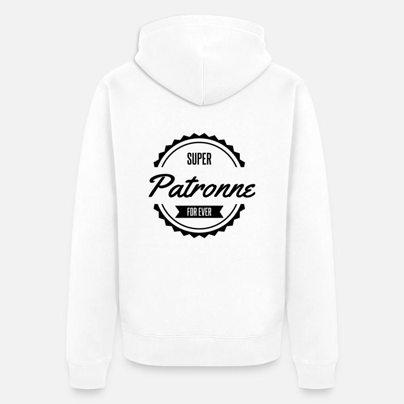 super patronne chef - Veste à capuche bio Premium Unisexe - blanc