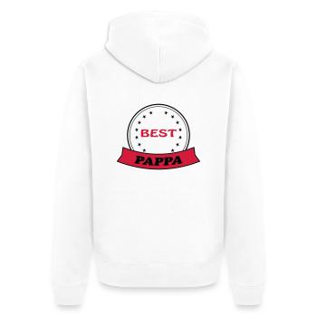 Best pappa 111 - Unisex Premium Bio Zip Hoodie - Weiß - Hinten - Thijin (182cm)