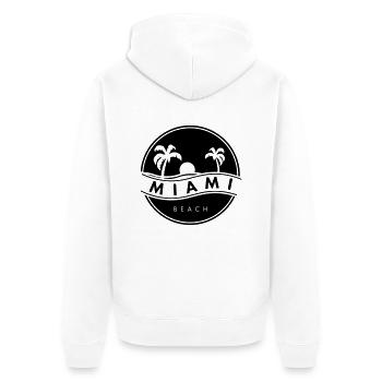 Miami Beach - Unisex Premium Bio Zip Hoodie - Weiß - Hinten - Thijin (182cm)