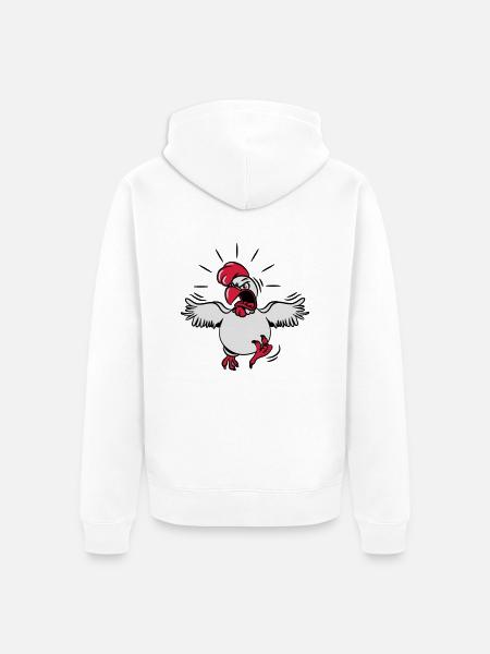 Aggressive funny chicken - Unisex Premium Organic Zip Hoodie - white