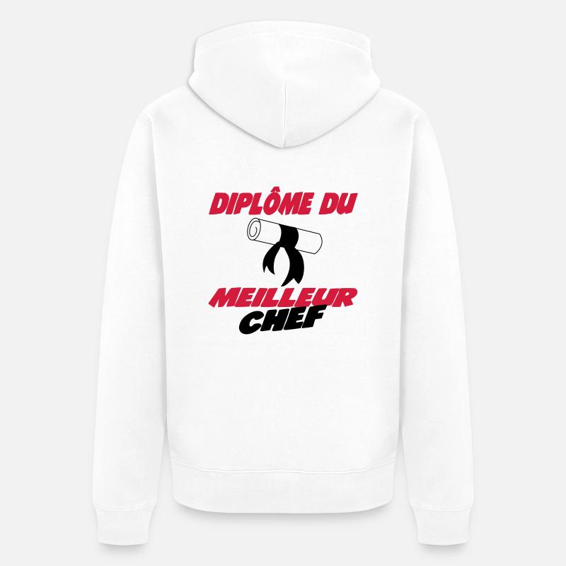 Diplôme du meilleur chef 222 - Veste à capuche bio Premium Unisexe - blanc