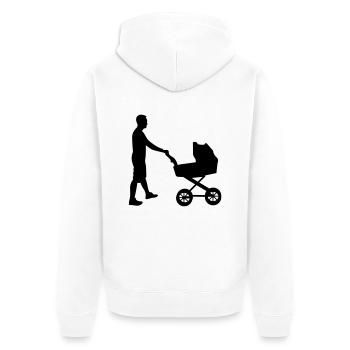 WALKING DAD - Unisex Premium Bio Zip Hoodie - Weiß - Hinten - Thijin (182cm)