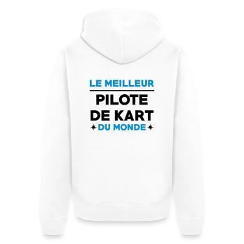 Karting / Kart / Automobile / Sport / Voiture - Veste à capuche bio Premium Unisexe - blanc - Dos - Thijin (182cm)