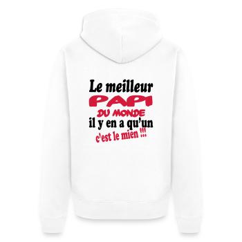 Le meilleur papi du monde c'est le mien !!! - Veste à capuche bio Premium Unisexe - blanc - Dos - Thijin (182cm)