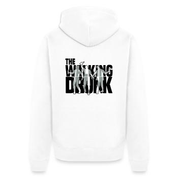 the walking drunk - Unisex Premium Bio Zip Hoodie - Weiß - Hinten - Thijin (182cm)