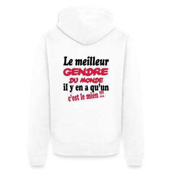 Le meilleur gendre du monde c'est le mien !! - Veste à capuche bio Premium Unisexe - blanc - Dos - Thijin (182cm)