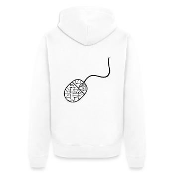 mikrochip daten elektronisch cool design maus comp - Unisex Premium Bio Zip Hoodie - Weiß - Hinten - Thijin (182cm)