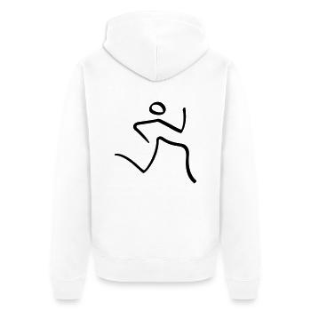 Athletics Running Pictogram - Unisex Premium Organic Zip Hoodie - white - Back - Thijin (182cm)